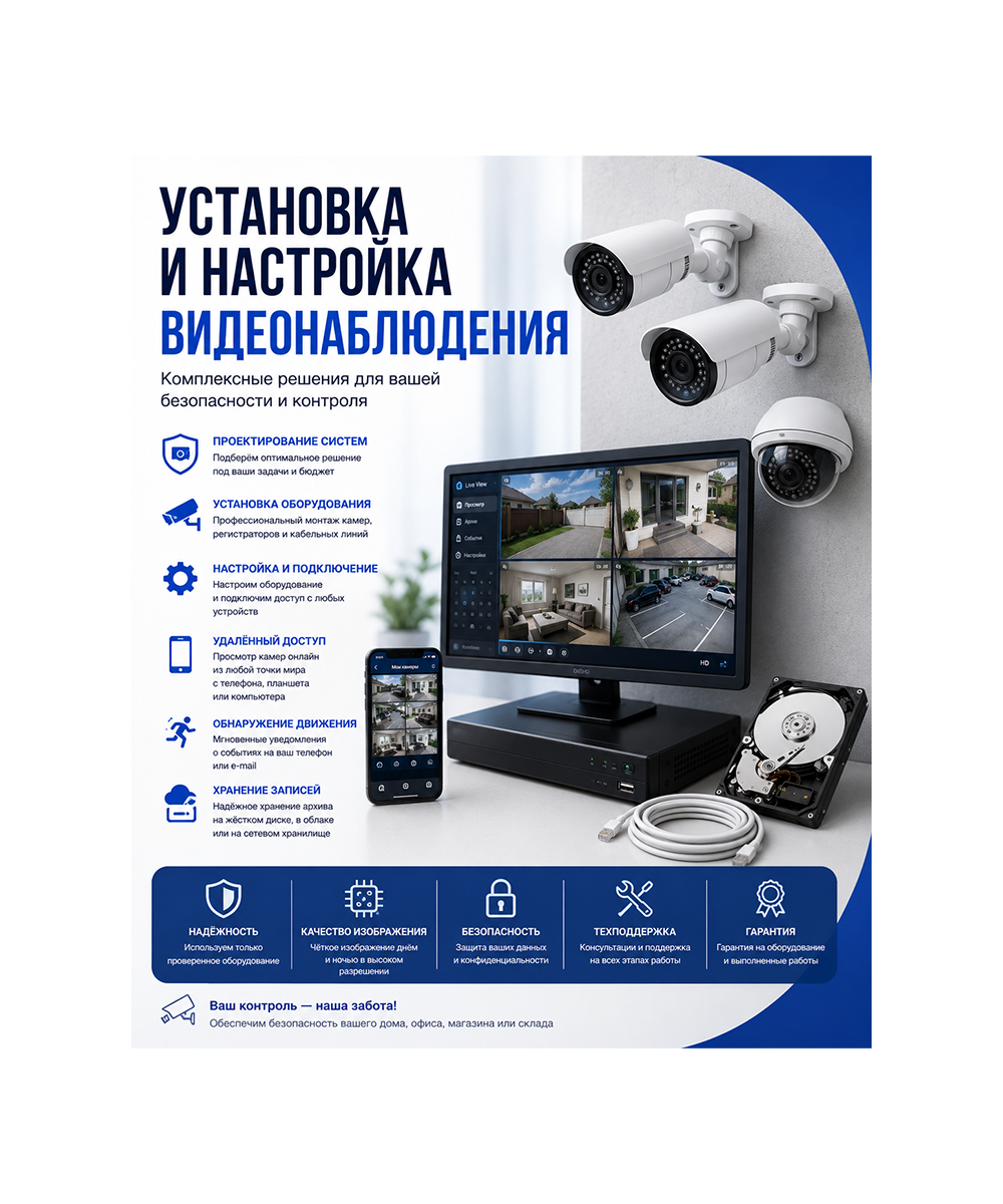 Установка и настройка видеонаблюдения
