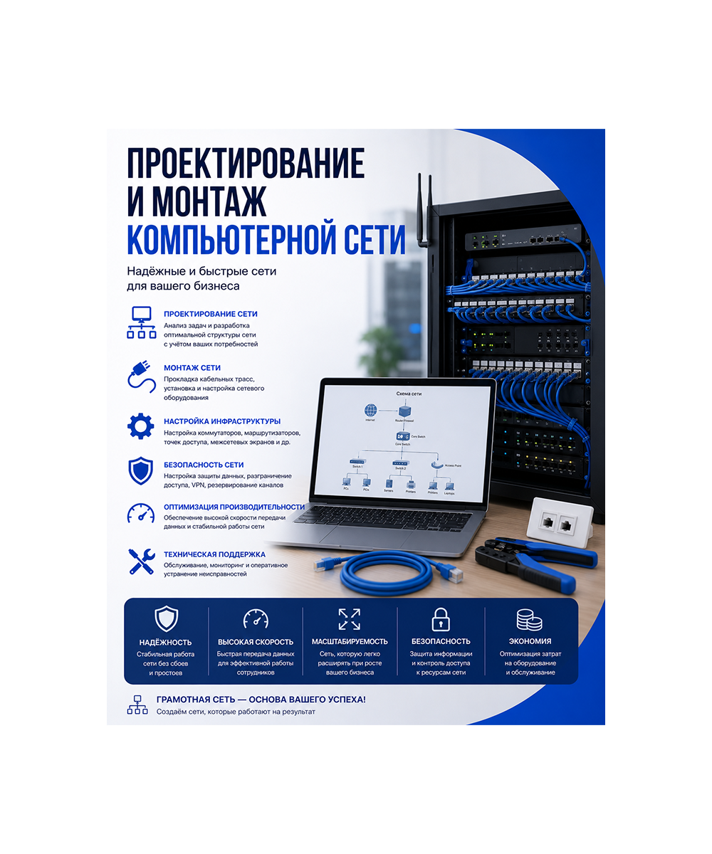 Проектирование и монтаж компьютерных сетей
